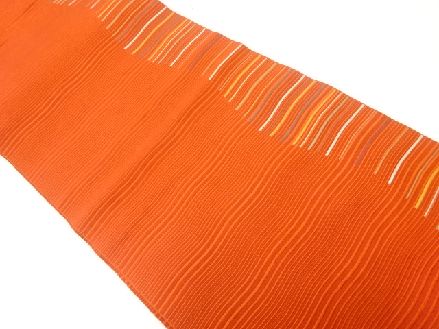JAPANESE NAGOYA OBI / WOVEN WAVY STRIPE